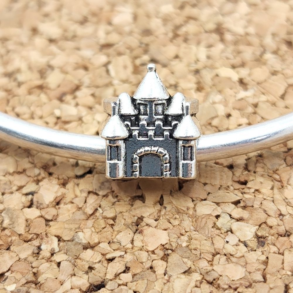 5/$25 ❤️ SILVER DISNEY PRINCESS CASTLE CHARM FOR PANDORA BRACELETS - Picture 1 of 4